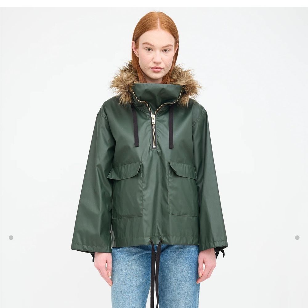 Smythe Dark Green Utility Jacket with Fur Trim
